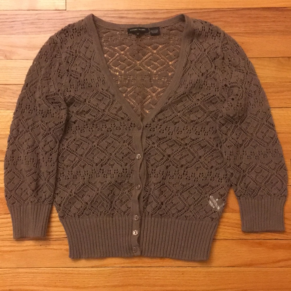 Jeanne Pierre Brown V Neck Cardigan Women’s Medium
